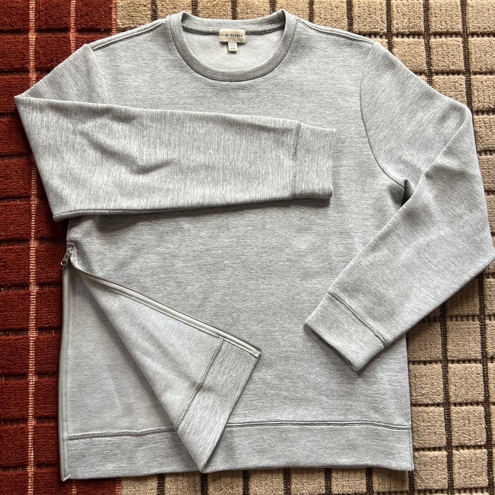 Club Monaco Tech Side Zip Crewneck Sweatshirt - Picture 3 of 11